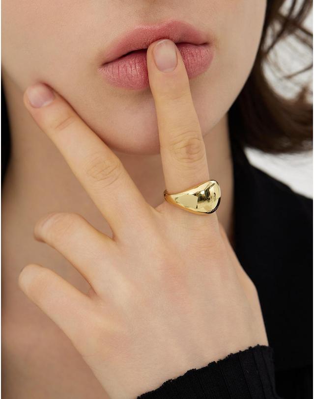 이에르 로르 샴페인 풀문 실버(Y) 와이드 반지 HL2R53218Y9 착용컷