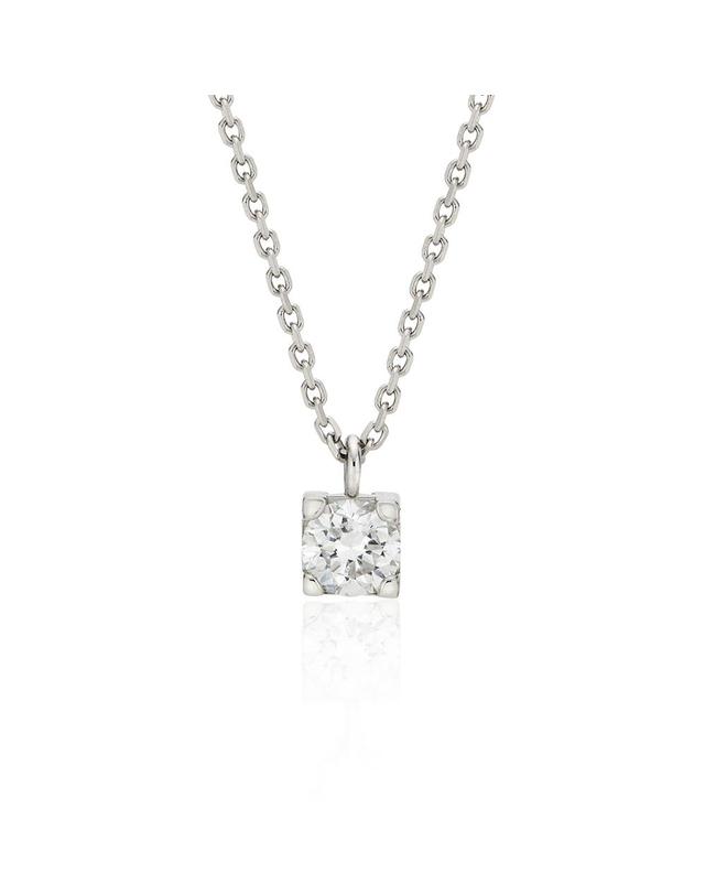 이에르 로르 에센스 실버(W) H 모이사나이트 목걸이 0.5CT HL4N5B451W9500 착용컷