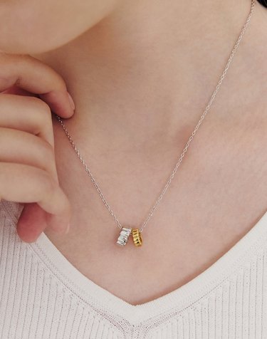 [Premium Plating] 아이스블록 AB(C) 듀얼링크 목걸이 HL2N65237CB450