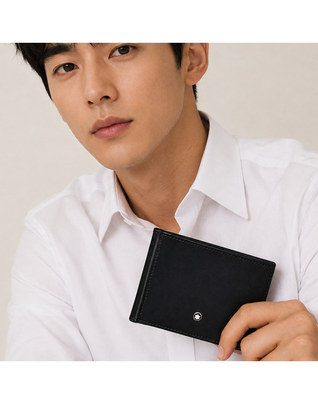 몽블랑 몽블랑 마이스터스튁 남성 6cc 머니클립 반지갑 MB198313 착용컷