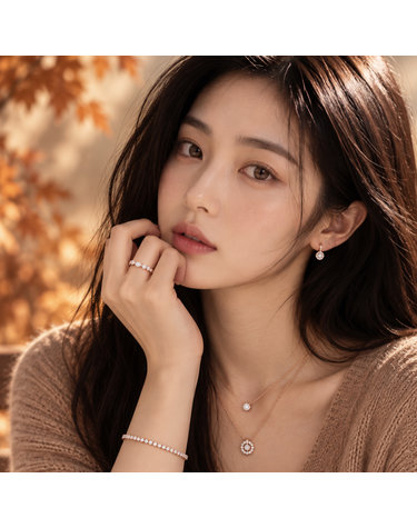 스와로브스키 매트릭스 비토레 화이트 크리스탈 로즈골드 플래팅 반지 50호 5366573