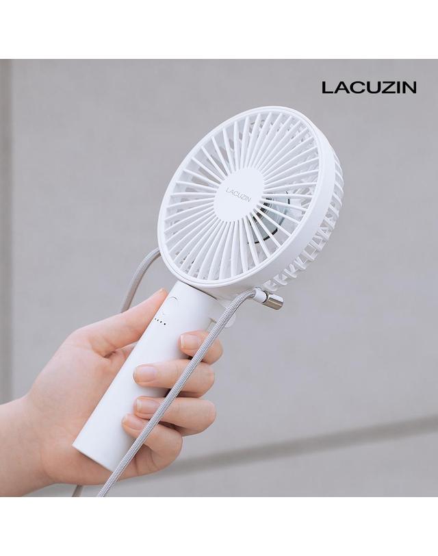 라쿠진 에어부스트 스윙팬 휴대용 선풍기 착용컷