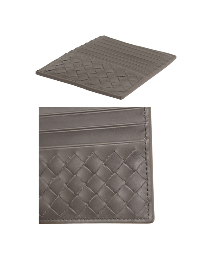 보테가 베네타 BOTTEGA VENETA 보테가 베네타 카드케이스 162156 VQ131 2905 LIGTH GREY / 남성 카드지갑 착용컷