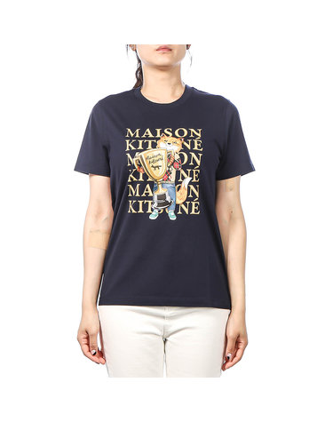 [메종키츠네] (LW00113KJ0008 NAVY) 여성 폭스 챔피언 반팔 티셔츠