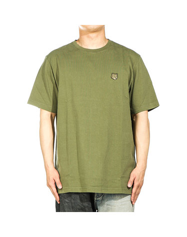 [메종키츠네] 24FW (MM00127KJ0118 MILITARY GREEN) 남성 볼드 폭스 헤드 반팔 티셔츠