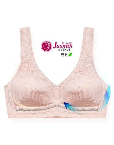 [비너스 자스민] 쿨 인견 노와이어 홑겹 무빙 메쉬 풀컵 레이스 브라 jbr2128
