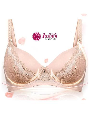 [비너스 자스민] 레이스 자수 노와이어 리프팅 몰드 브라 jbr1242