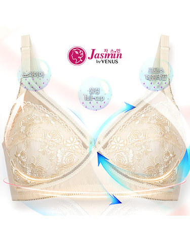 [비너스 자스민]플라워 자수 노와이어 풀컵 브라 jbr1912