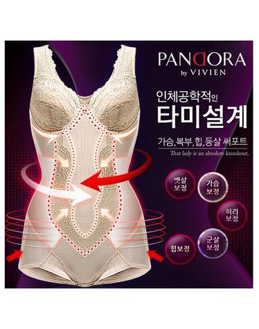 [판도라by비비안]플라워레이스 바디수트/체형보정 올인원 bt3729