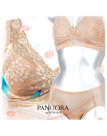 [판도라by비비안] 노와이어 무빙 메쉬 레이스 풀컵 홑겹 브라팬티세트 bp7087_7079p