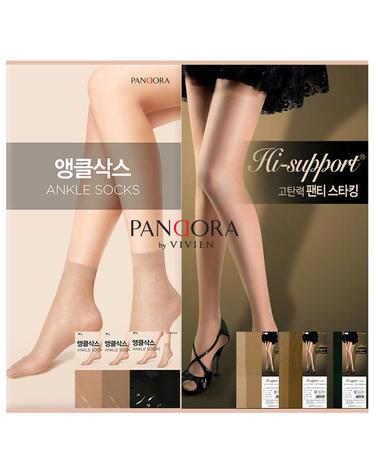 [비비안] (3+3)발목삭스(3족)+고탄력팬티스타킹(3족) 패키지
