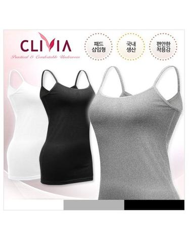 [크리비아]면스판 패드삽입형 롱끈런닝 clg4575a
