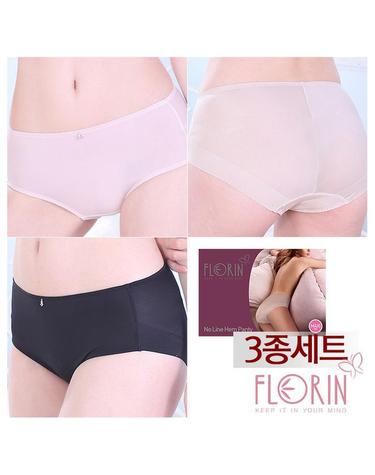 [플로린]노라인 햄 맥시 삼각팬티 3종세트 FWP410