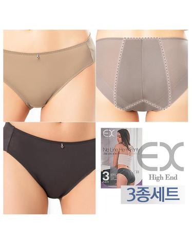 [이엑스이너]삼각 노라인 햄 위생팬티 3종세트 EWP323