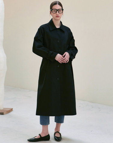 STANDARD COTTON TRENCH COAT_BLACK