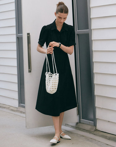 PUFF SLEEVE SHIRT OPS_BLACK