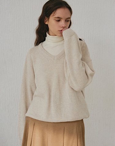 MINIMAL PULLOVER KNIT_INDI BEIGE