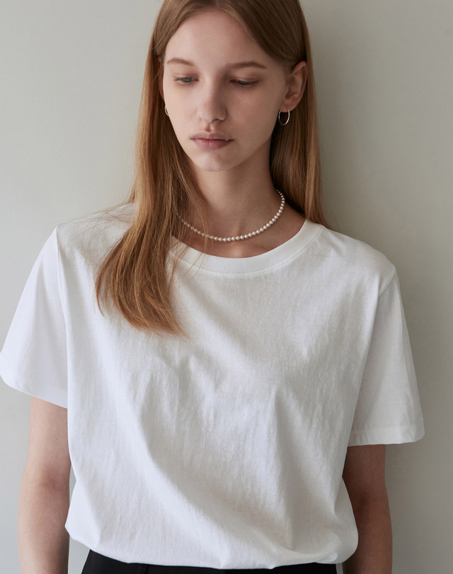 얀13 SILKET COTTON T-SHIRTS_5COLOR 착용컷