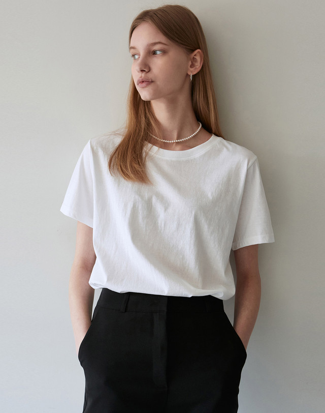 얀13 SILKET COTTON T-SHIRTS_5COLOR 착용컷