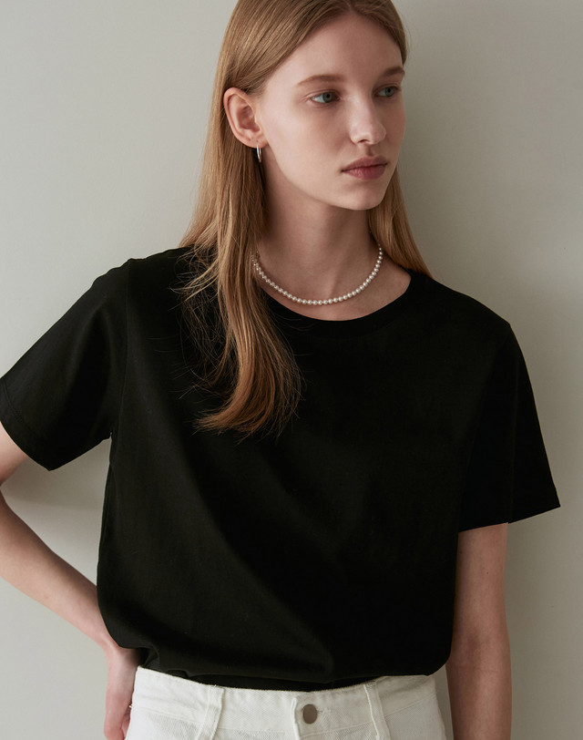 얀13 SILKET COTTON T-SHIRTS_5COLOR 착용컷