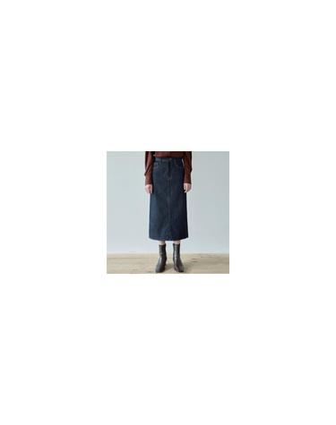H LONG RAW DENIM SKT_INDIGO