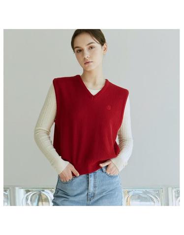 RIP V KNIT VEST_RED