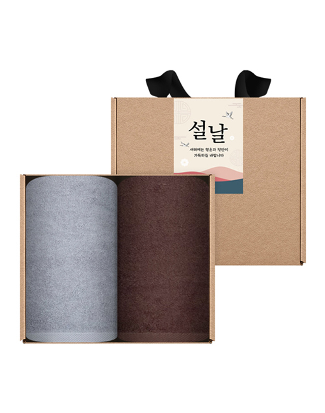 송월타올 송월타월 명절 설날 새해 신년 핸드타올 크라프트세트(항균고리2p+스티커) 착용컷