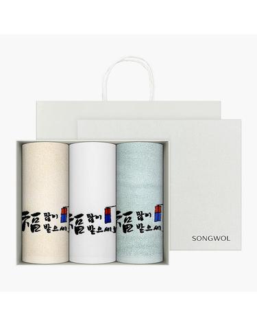 [송월타올]새해복전등 3매 선물세트+쇼핑백