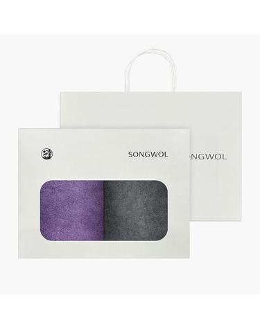 [송월] 호텔수건 뱀부 프리미엄무지 180g 2매선물세트(쇼핑백) 기념수건 답례품 랜덤발송