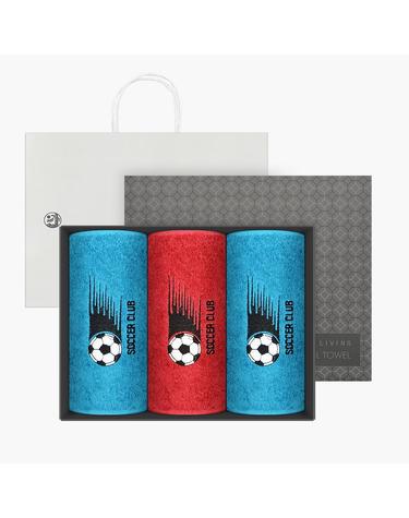 송월 축구 클럽 스포츠수건 3매선물세트(블랙박스)+쇼핑백(크림) 랜덤구성
