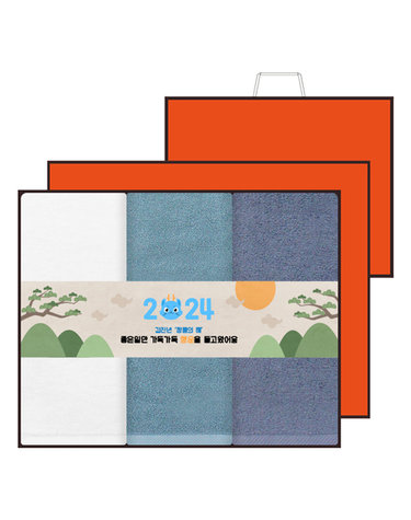 송월타올 2024 갑진년 신년 청룡 띠지 B(항균무지 150g 3매 선물세트+쇼핑백)