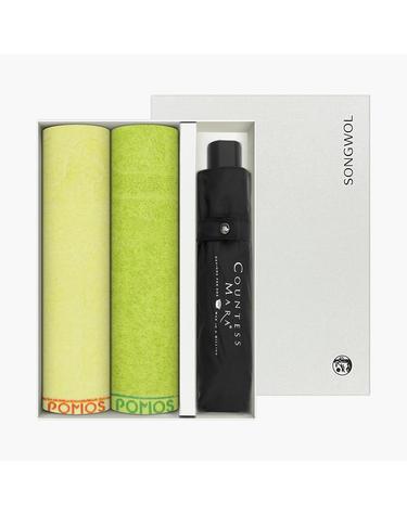 송월 스포츠 타올 우산 3매 선물세트(포모스 뉴스포츠2+3단 폰지1)