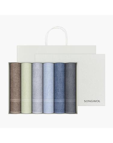 송월타올 호텔수건 데일리 데이라인 110g 6p 선물세트(쇼핑백)