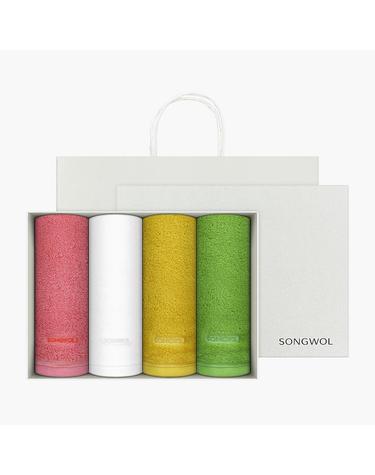 송월타올 컬러풀 170g 세면타올 4매 선물세트(쇼핑백)
