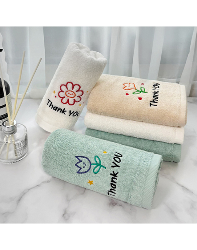 송월타올 송월타올 땡큐 플라워 130g 3매 선물세트(쇼핑백) 기념수건 답례품 착용컷