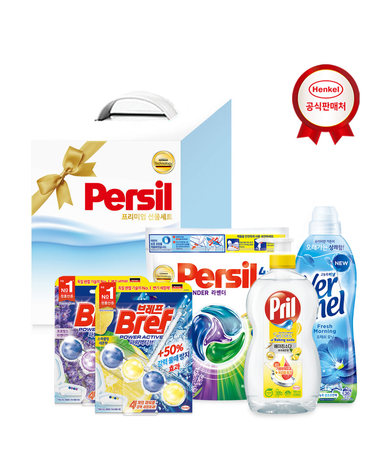 헨켈 선물세트 퍼실 디스크 38개입+버넬0.9L+프릴700ml+브레프1p 2개