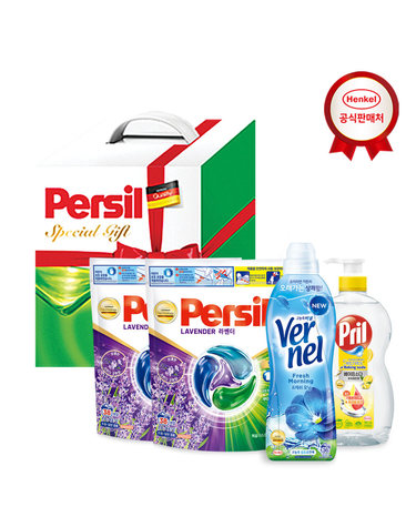 헨켈 선물세트 퍼실 디스크 38개입 2팩+버넬0.9L+프릴700ml