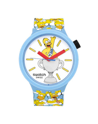 스와치 SB05Z100 THE SIMPSONS BEST. DAD. EVER. 공용 우레탄시계