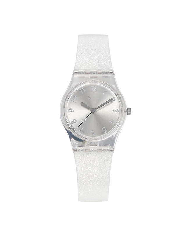 스와치 스와치 LK343E TIME TO SWATCH SILVER GLISTAR TOO 여성 우레탄시계 착용컷