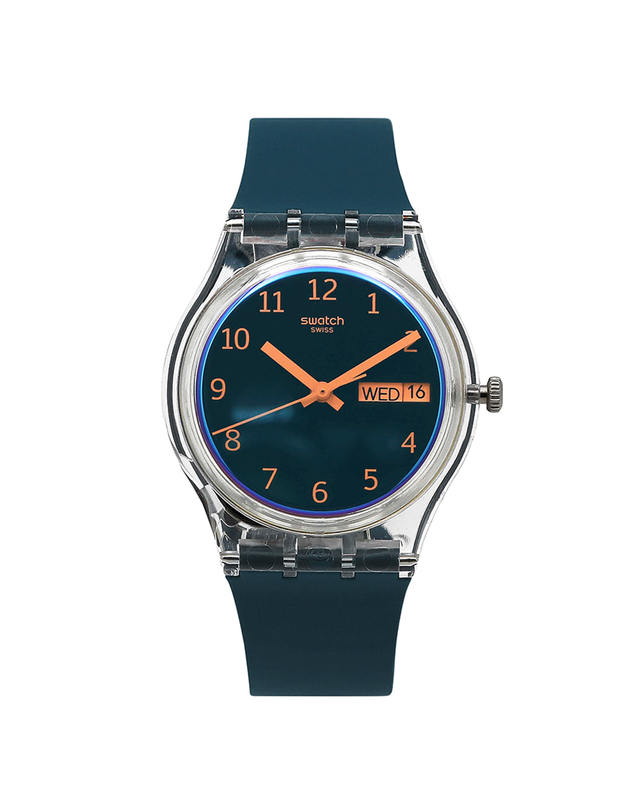 스와치 스와치 SO28K700 ESSENTIALS BLUE AWAY 공용 우레탄시계 착용컷