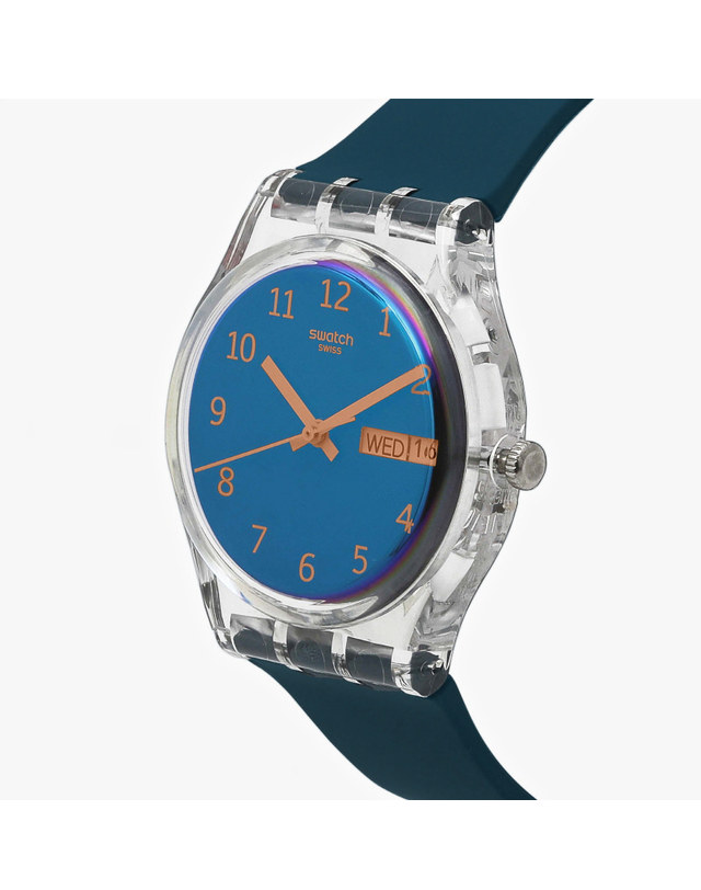 스와치 스와치 SO28K700 ESSENTIALS BLUE AWAY 공용 우레탄시계 착용컷