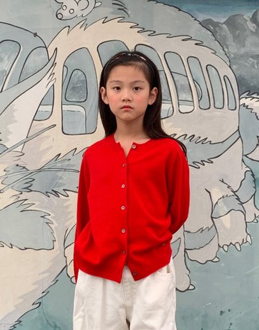 [KIDS] 캐시미어 라운드 가디건 레드