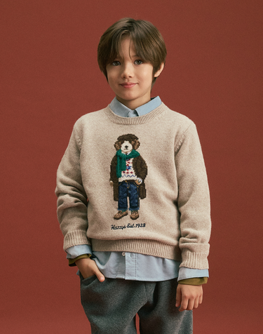 [KIDS] HARRY 자카드 스웨터 풀오버 베이지