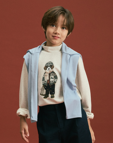 [KIDS] HARRY 터틀넥 후리스 그레이