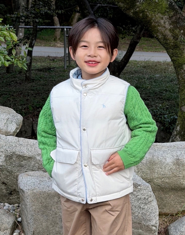 헤지스 키즈 [KIDS] 캐시미어 혼방 케이블 가디건 그린 초록 상세