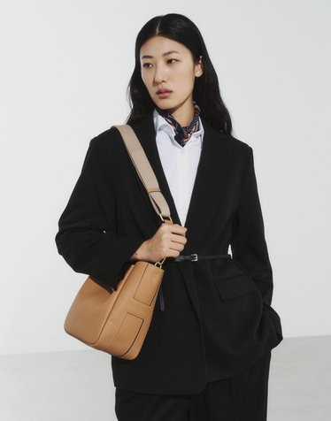 [H-BAG]시그니처 H 브라운 레더 토트겸 숄더백 M