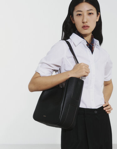 [H-BAG]시그니처 H 블랙 레더 토트겸 숄더백 L
