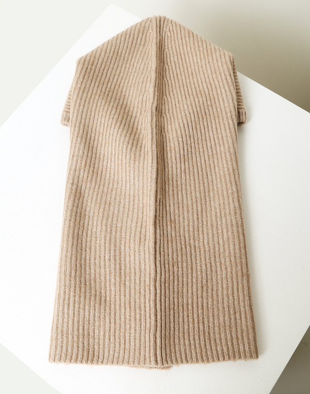 헤지스 액세서리 [백화점BEST][Cashmere Blended] 베이지 캐시미어혼방 바라클라바 착용컷