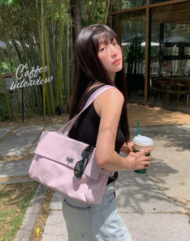 [H-ORA] 오라 커뮤트 레더 라이트 핑크 숄더백 M