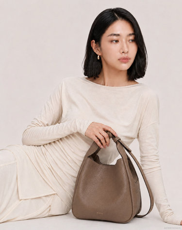 [H-BAG] 시그니처 H 그레이 레더 토트겸 숄더백 M